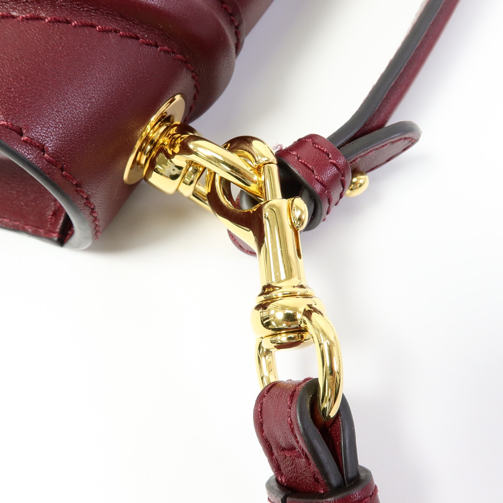 GUCCI GG GHW Medium Blondie 2 Way Shoulder Bag Calfskin Leather Red