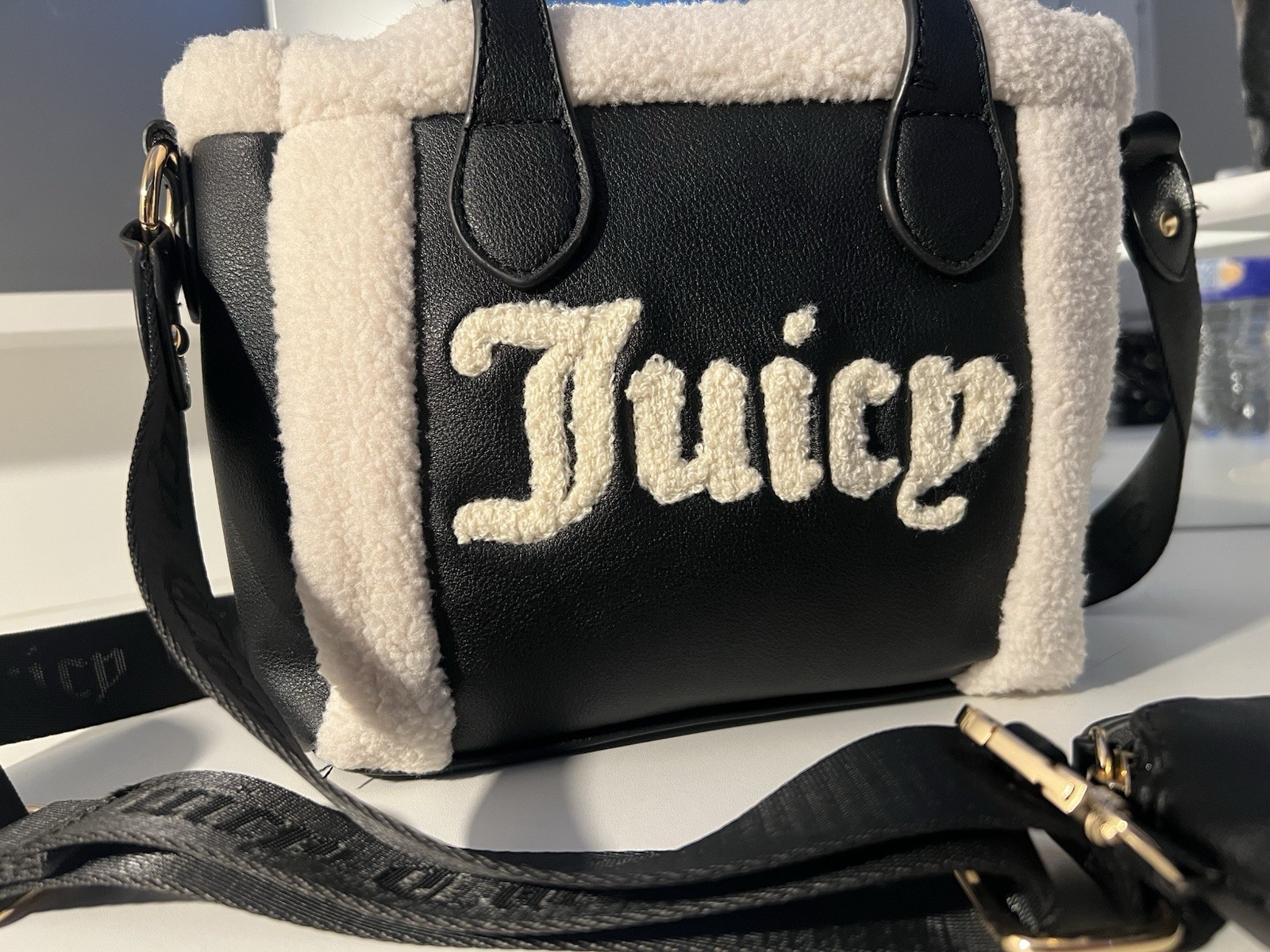 Juicy Couture Silver Lining Mini Tote Bag In Liquorice/Angel