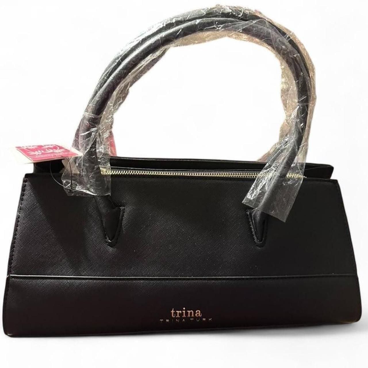 Trina Turk Vegan Leather Colorblock Satchel with Shoulder Strap