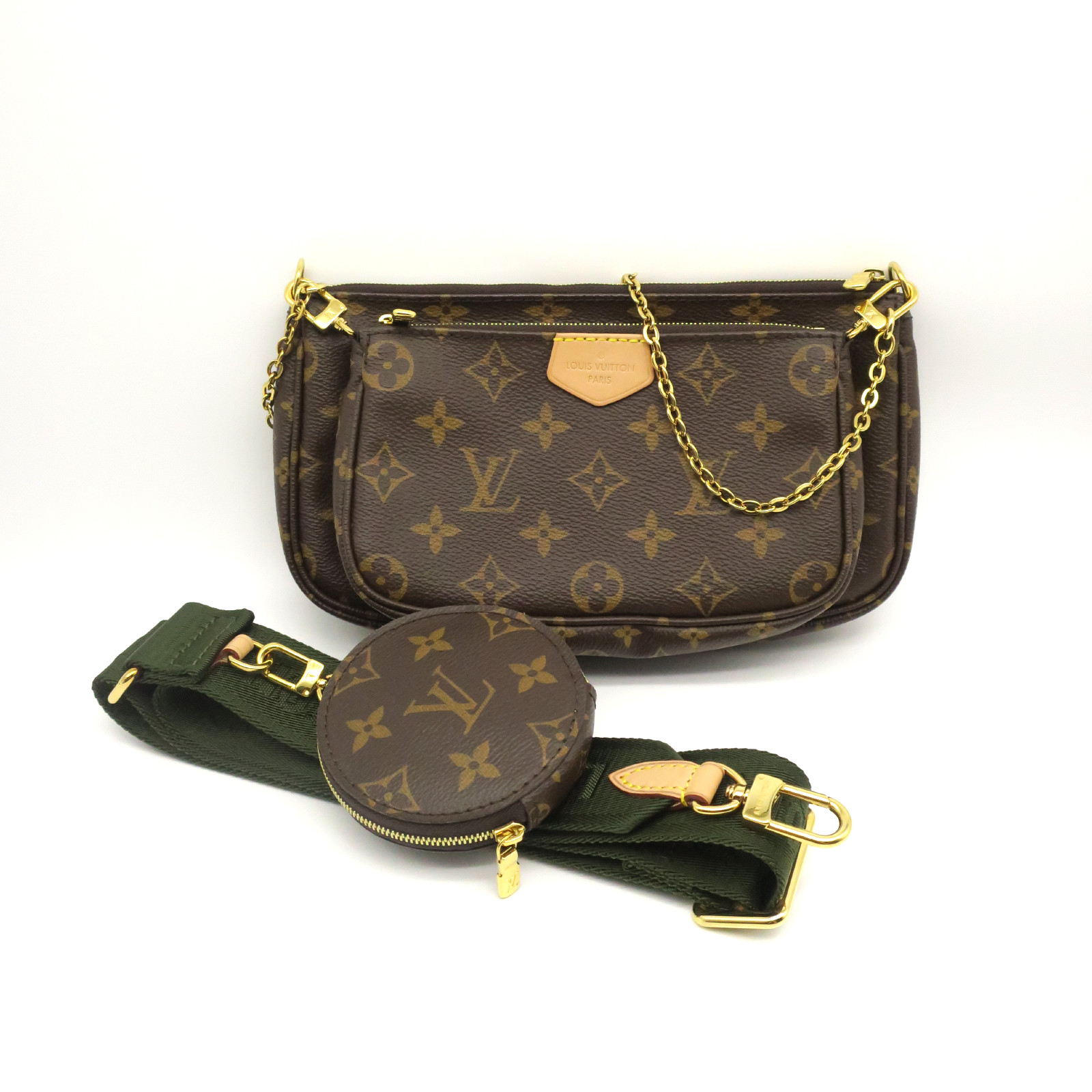 Louis Vuitton Multi Pochette Accessoires Monogram Canvas Green Shoulder Strap