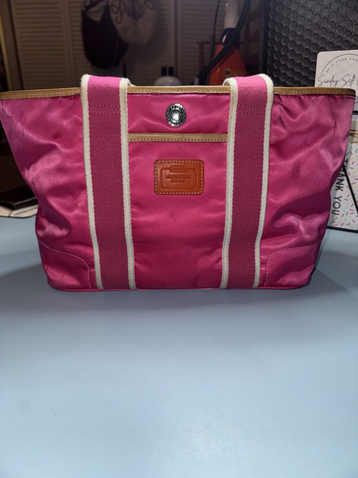 Hot Pink Coach Hamptons Weekend Tote