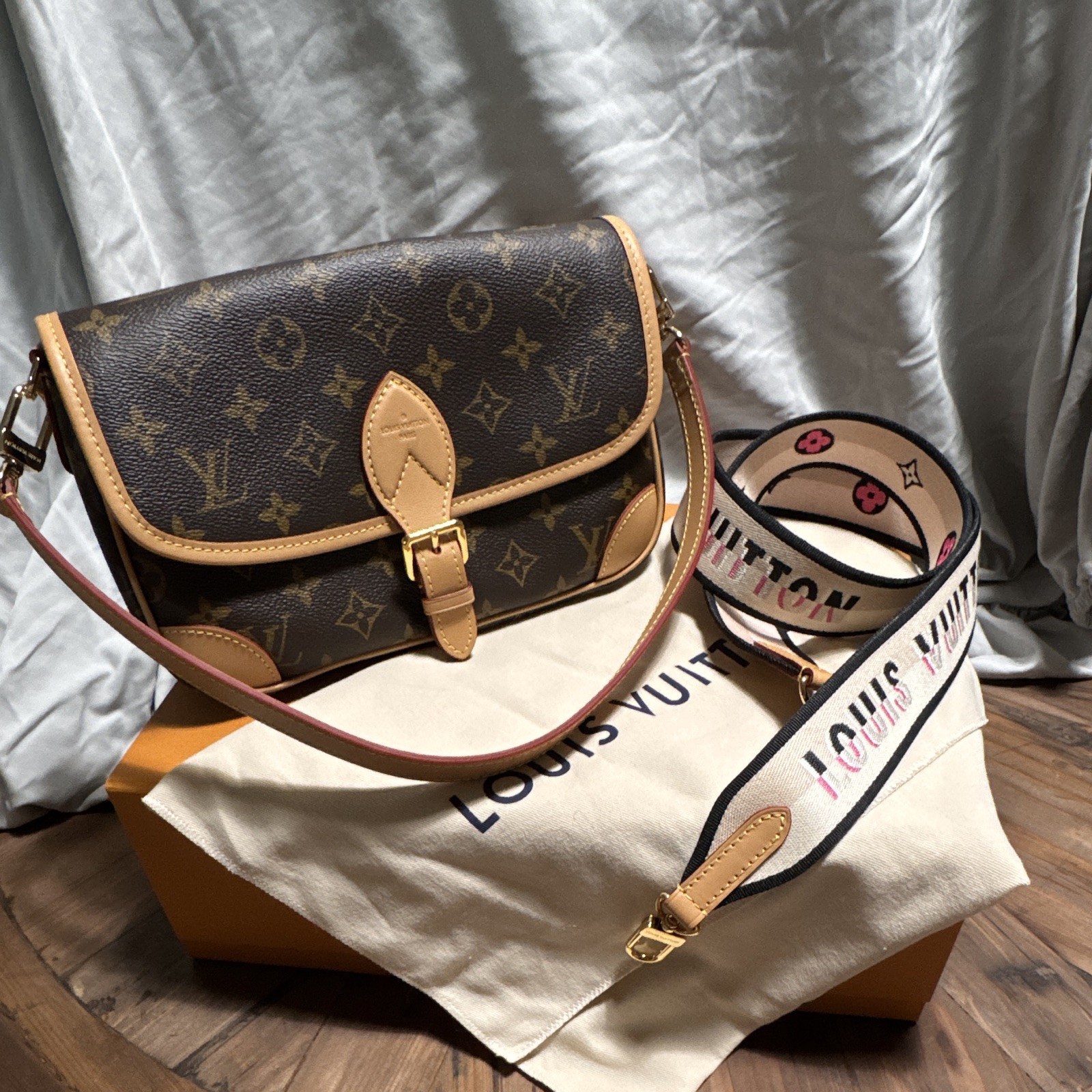 Louis Vuitton Monogram Diane Shoulder Bag two straps, box and dust bag included