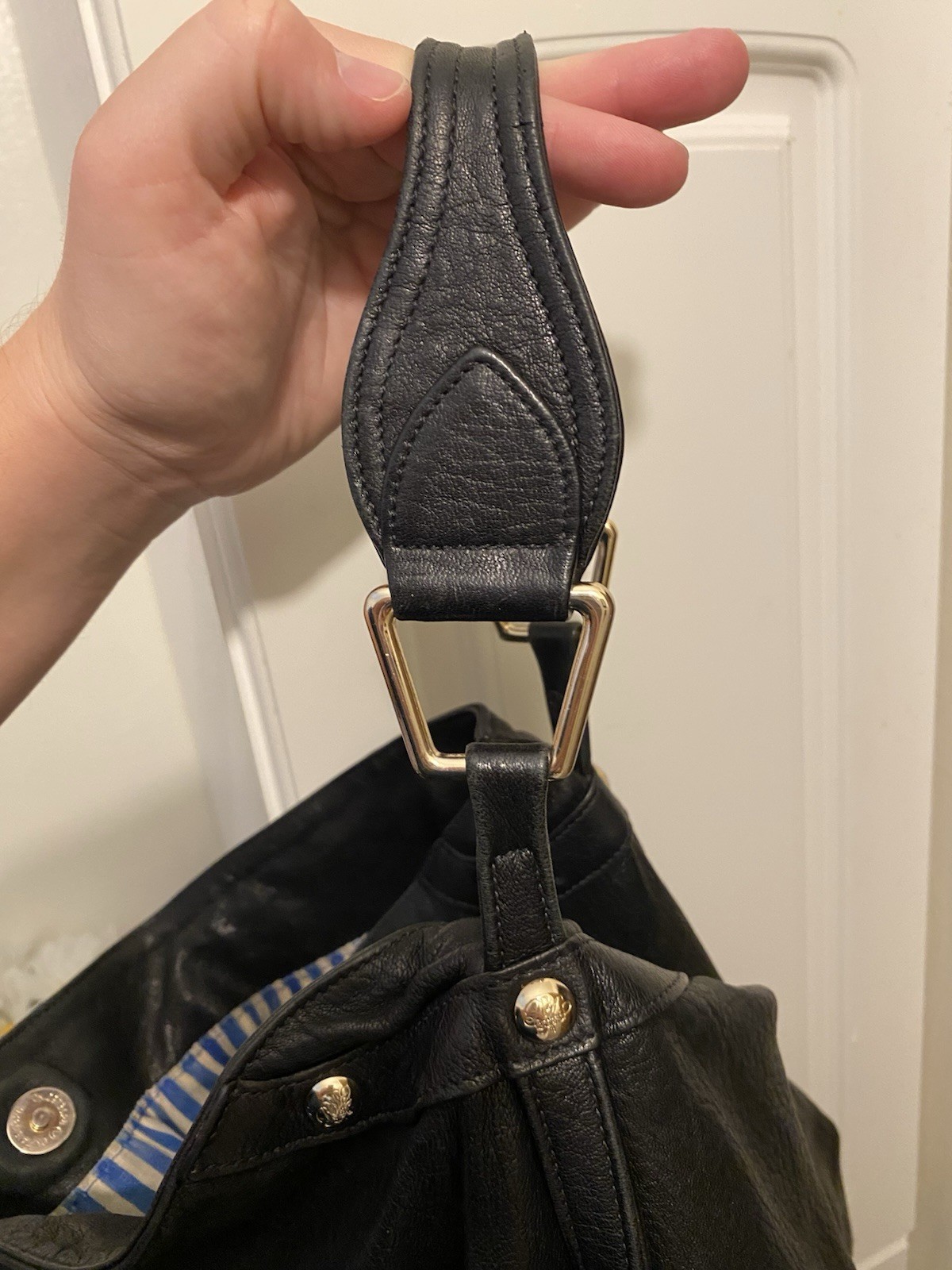 Rebecca Minkoff Black Large Hobo Shoulder Bag Zip Pockets Detachable Strap