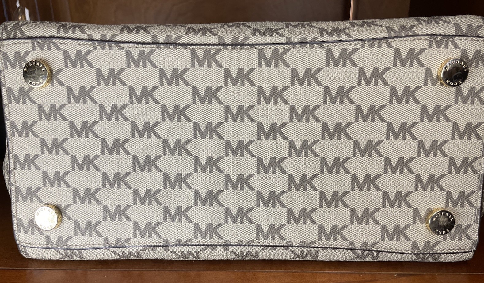 Michael Kors Hudson Medium Satchel | Burgundy & Cream Signature Logo Crossbody