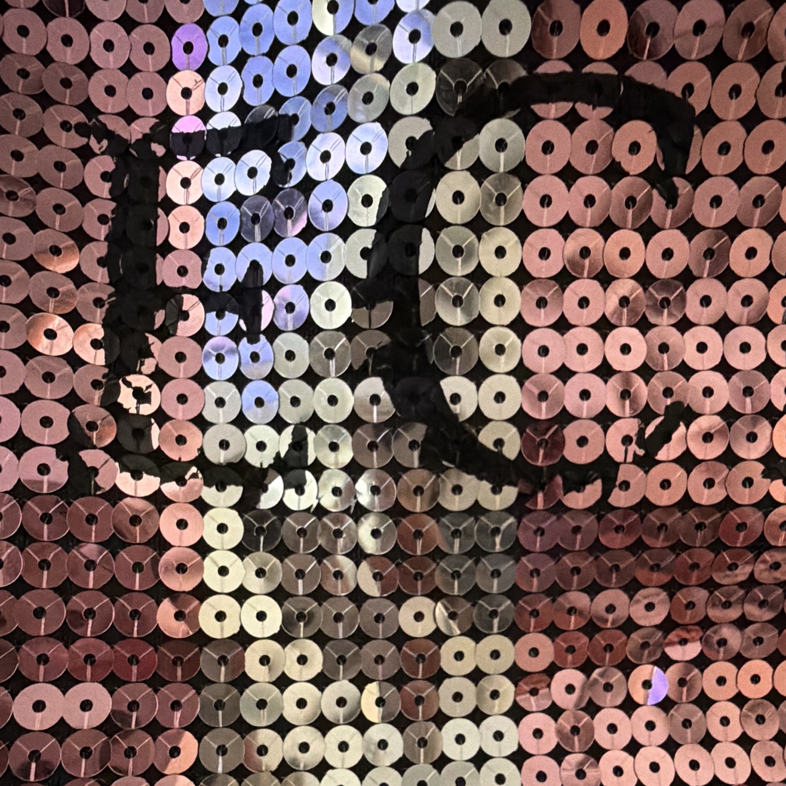 Victoria’s Secret Logo Sequin Tote Bag Pink/Silver with Black Double Handles