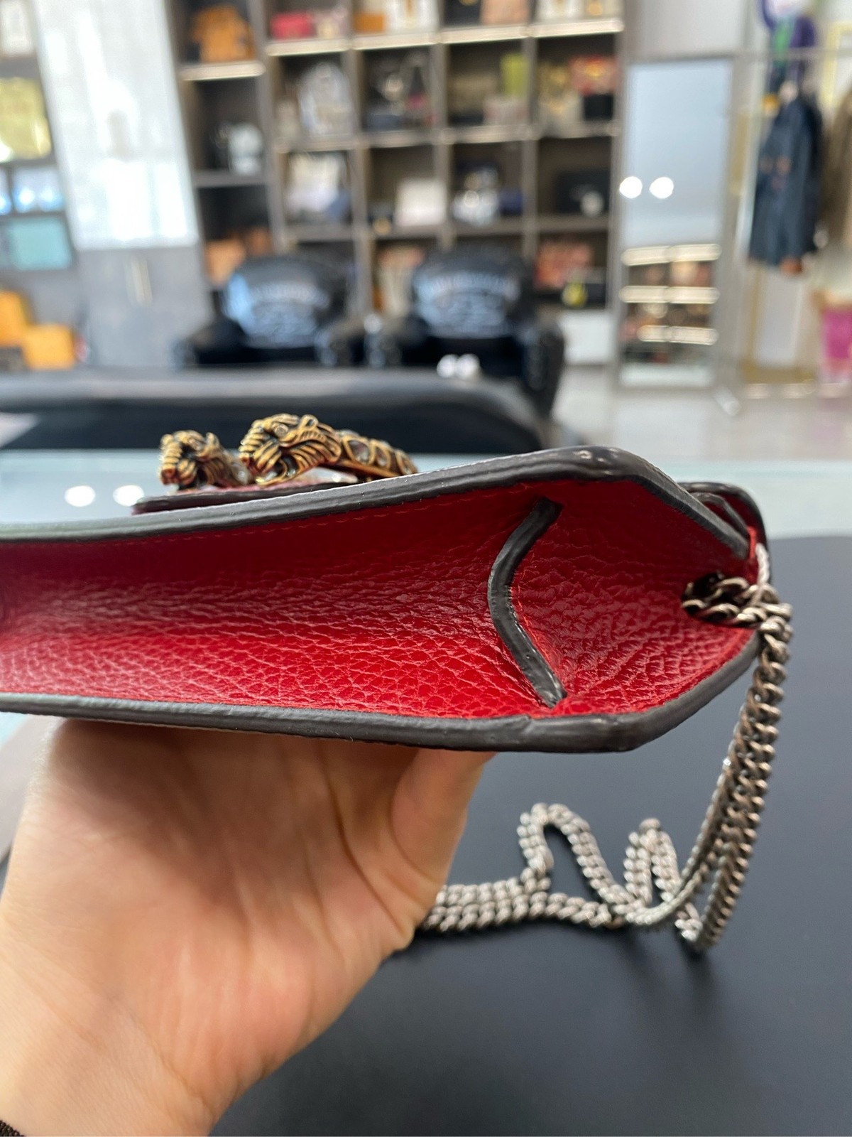 Gucci Pre-Owned Authentic Chain Bag Red Mini 16cm Free Tracked Shipping