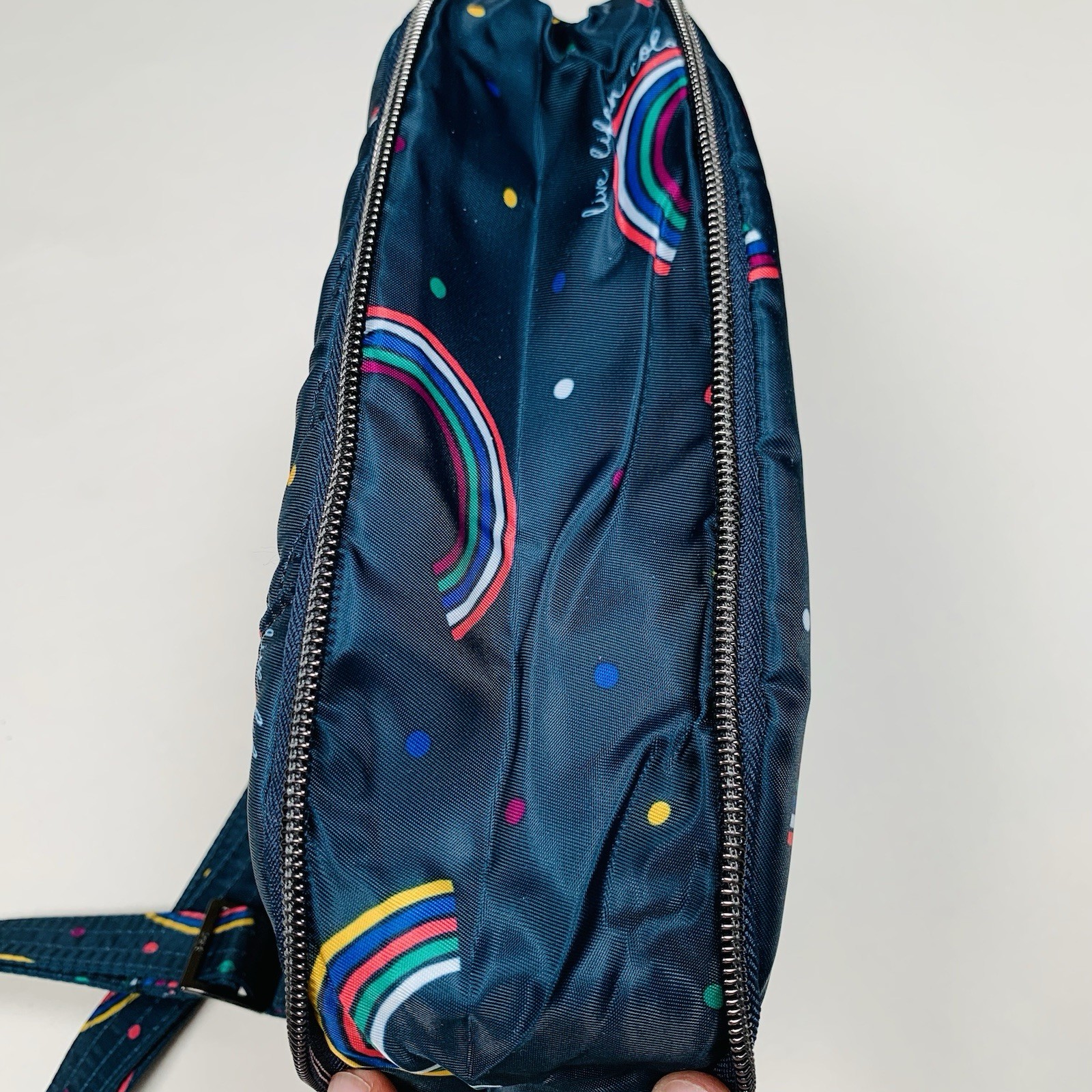 Lug Swivel Convertible Crossbody Shoulder Bag RFID Protection Rainbow ZipPockets