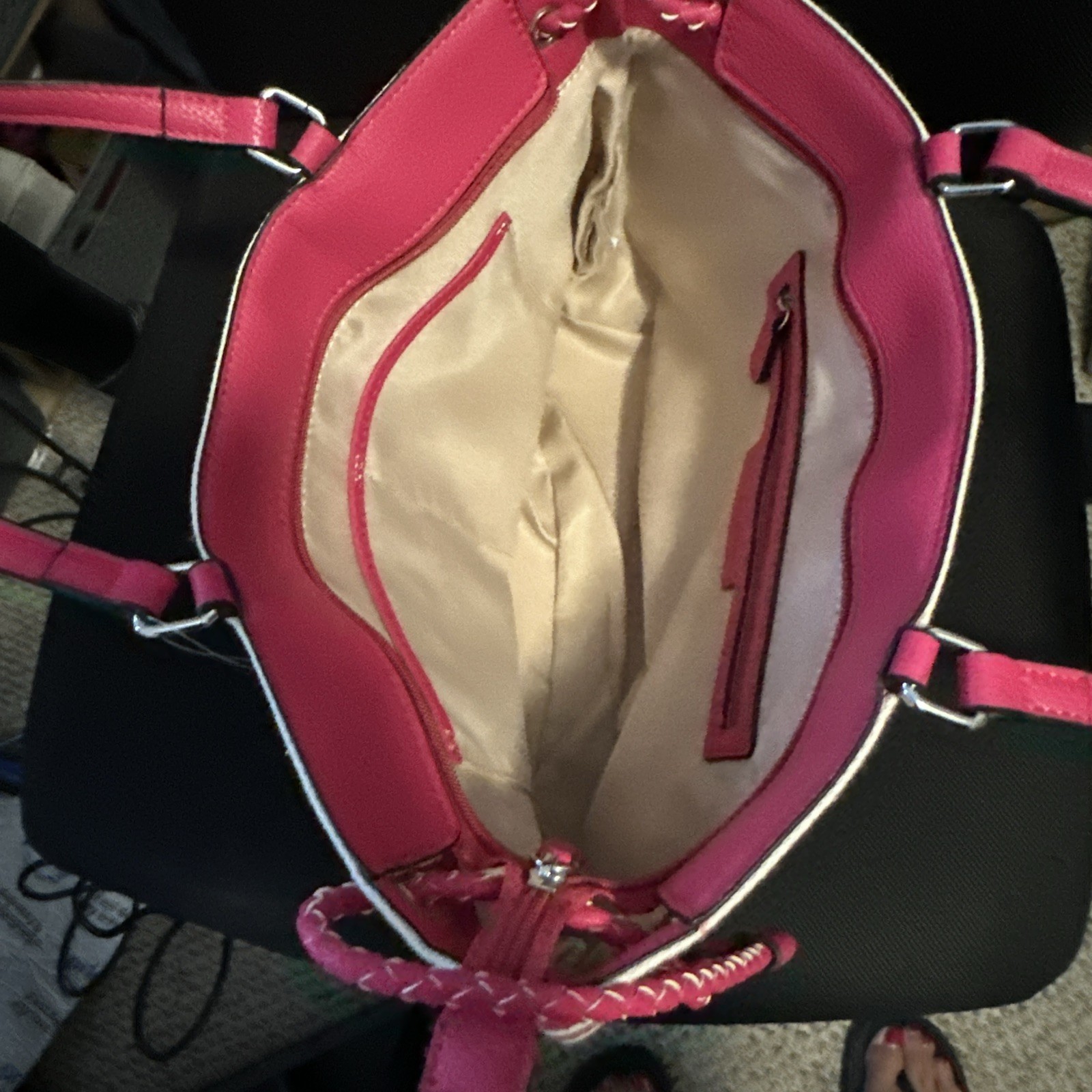 Dana buchman Pink And White Tote