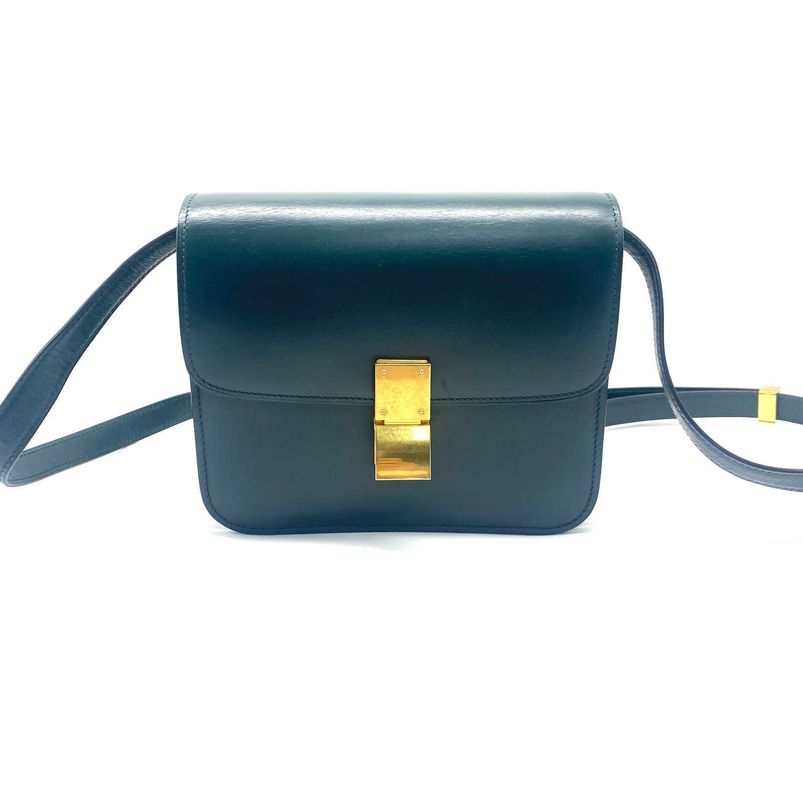 j11822/Celine Box Calfskin Small Classic Box Flap Bag Green/ j11822