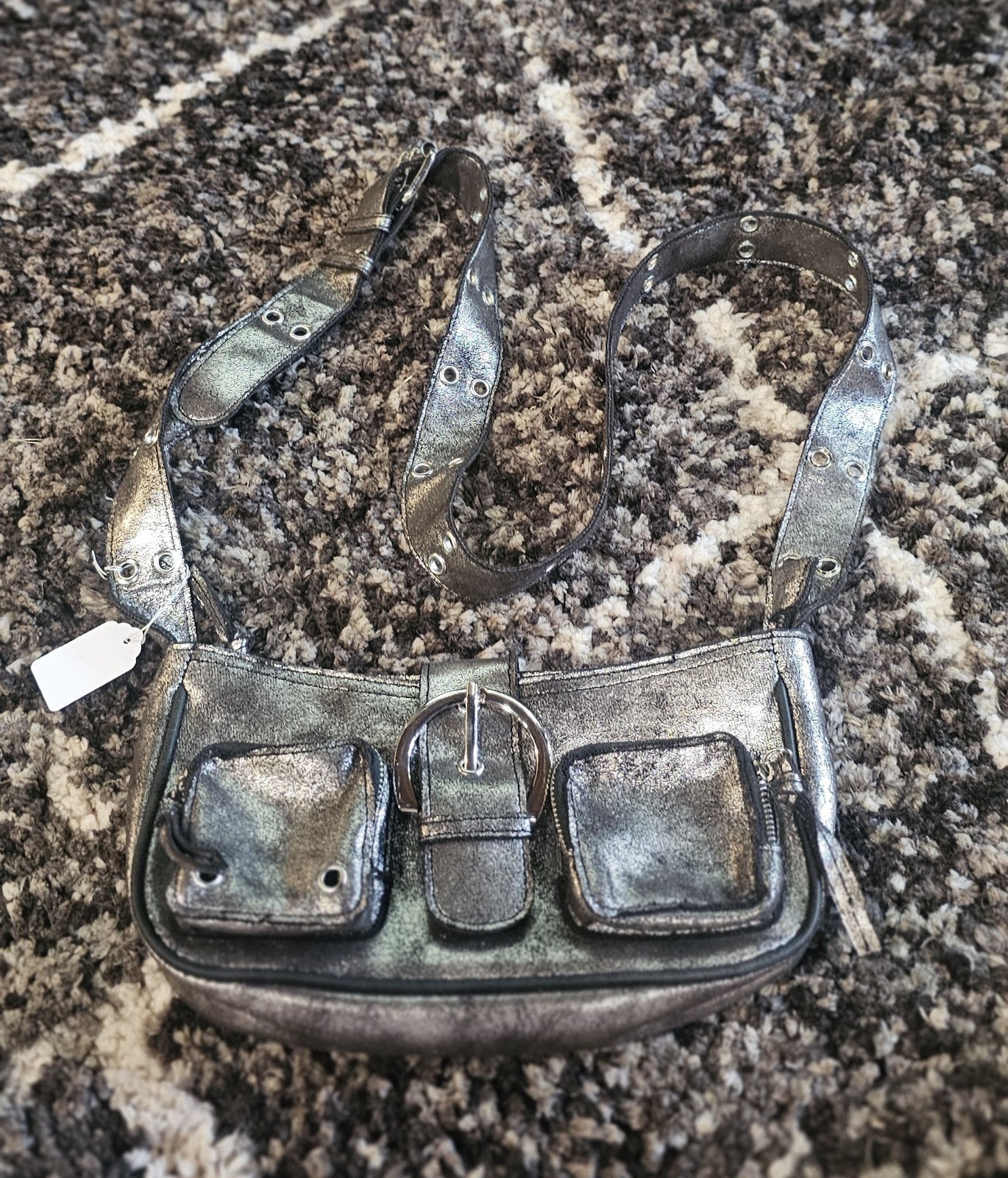 Y2K Metallic Shoulder Bag Claire’s Icing Adjustable Strap & Zip