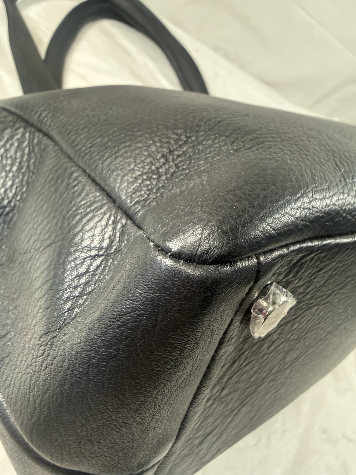SAS Diane Leather Shoulder Bag Double Straps Front Zip Black USA New
