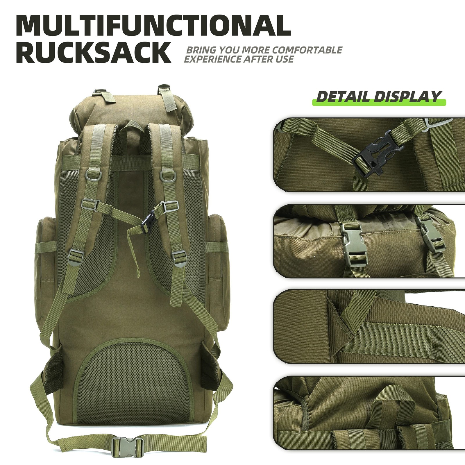 100L Camping Hiking Backpack,Molle military Tactical rucksack backpack,Waterproo