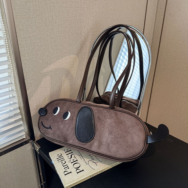 Cute Dachshund Sausage Dog Shoulder Bag Women Retro PU Leather Crossbody Purse