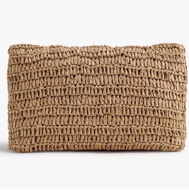 J.Crew Straw Pearl Clutch