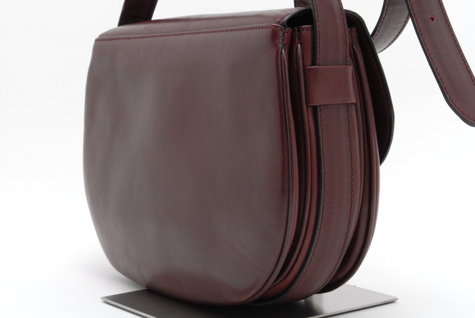 CELINE Shoulder Bag Triomphe Leather Bordeaux Vintage