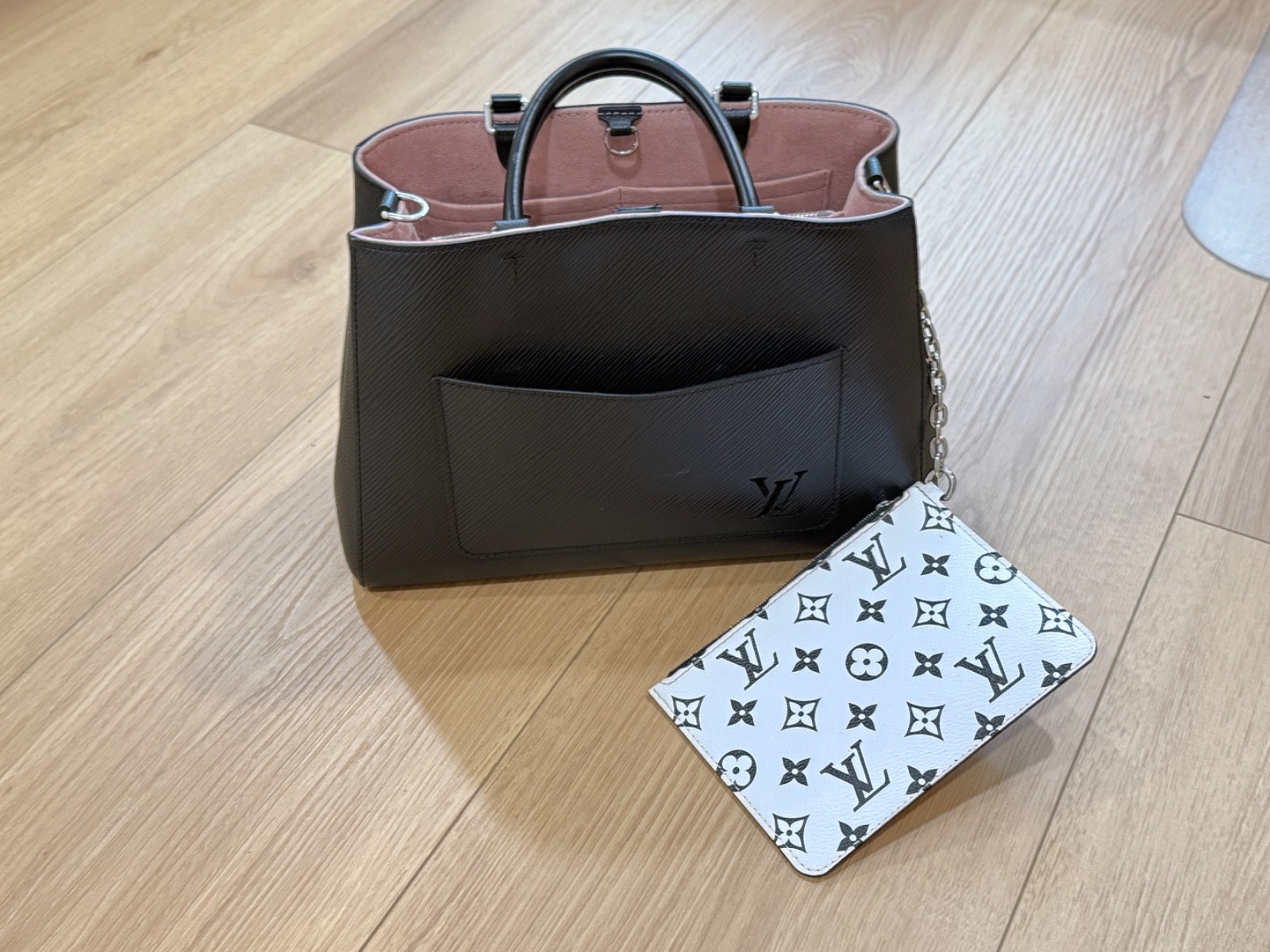 Louis Vuitton Black Marelle Tote Medium Model MM M59954 w/ Dust Bag