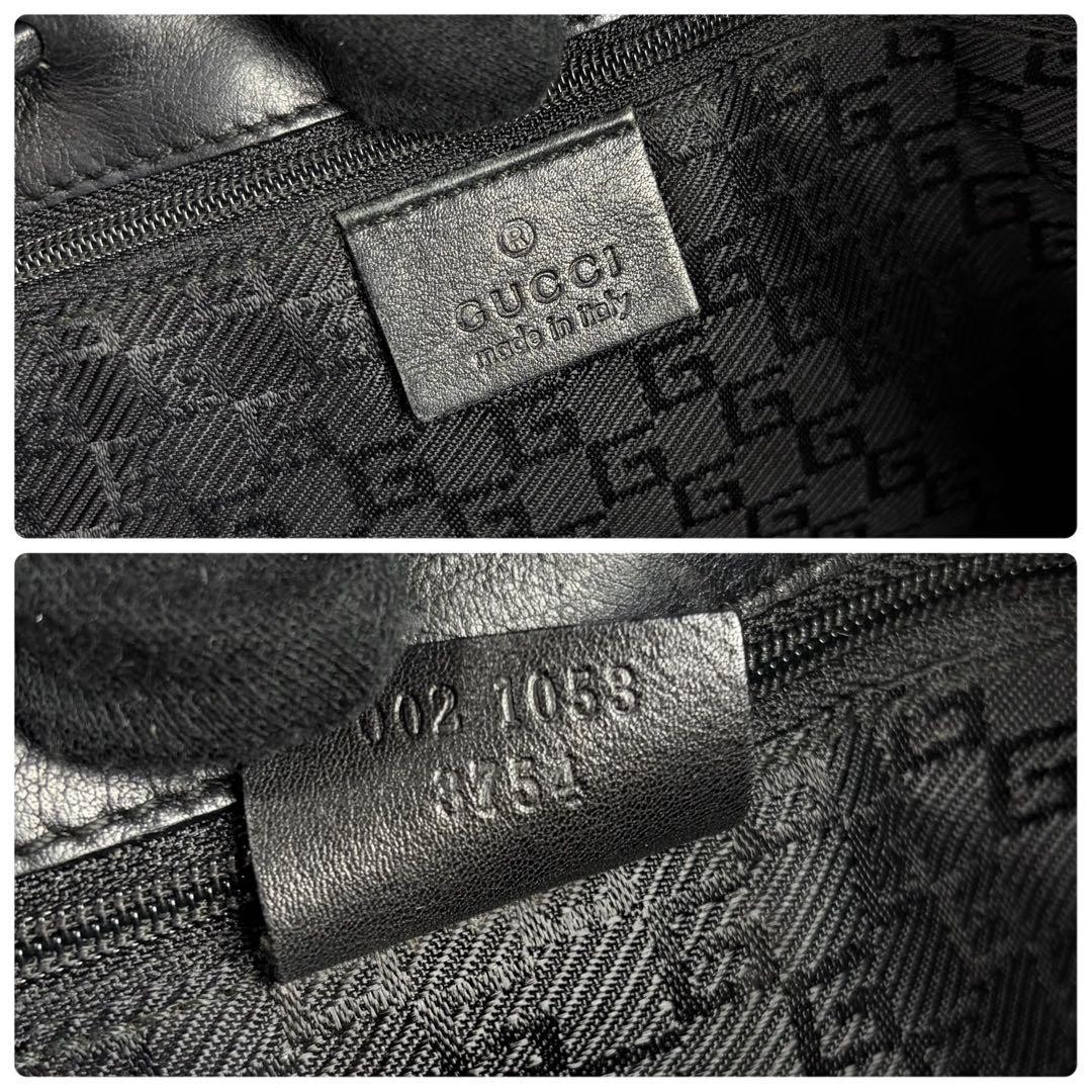 GUCCI Tom Ford Era 90s Black Leather Tote Bag Pre-Owned Women