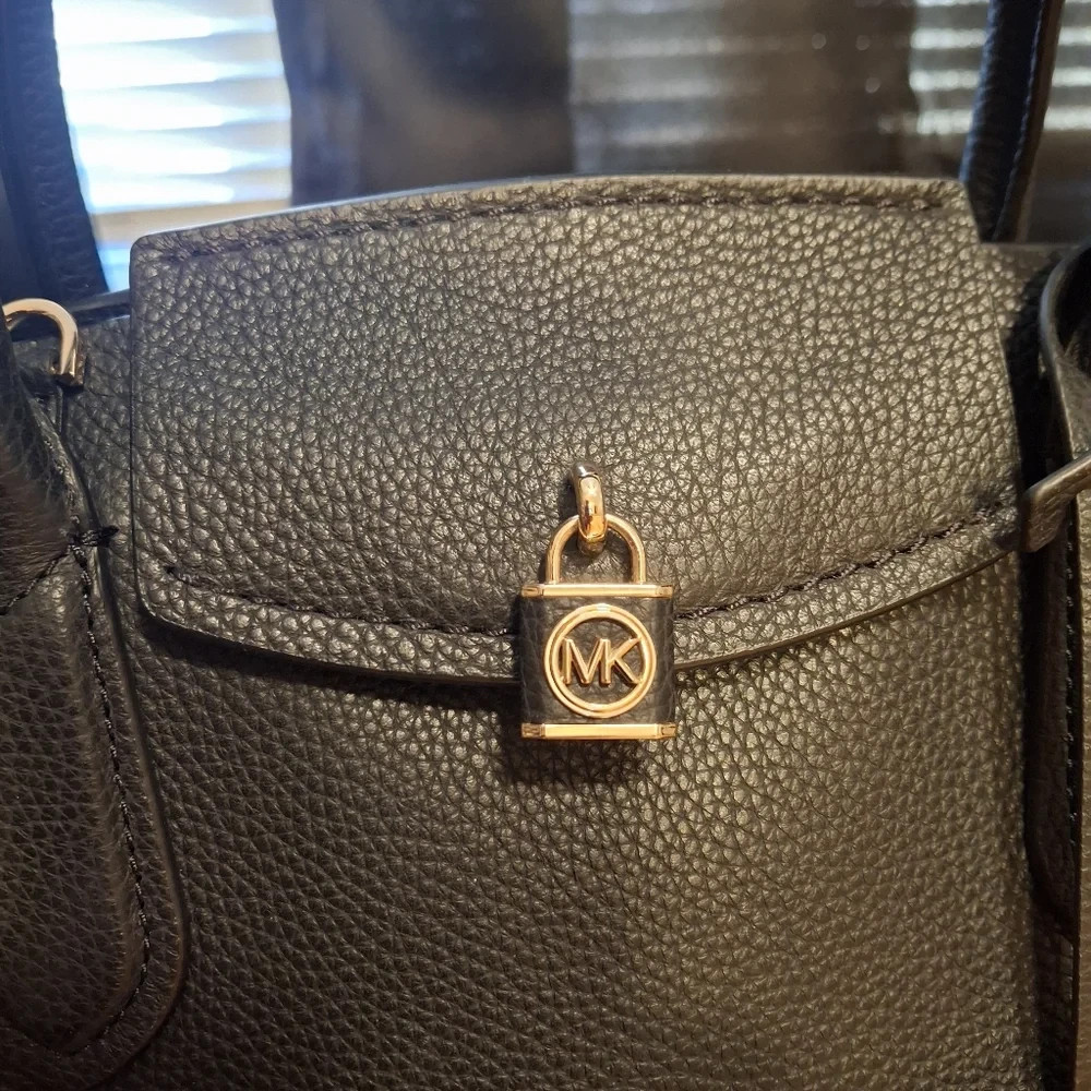 Michael Kors Sandra Gold Metal Large Satchel Bag
