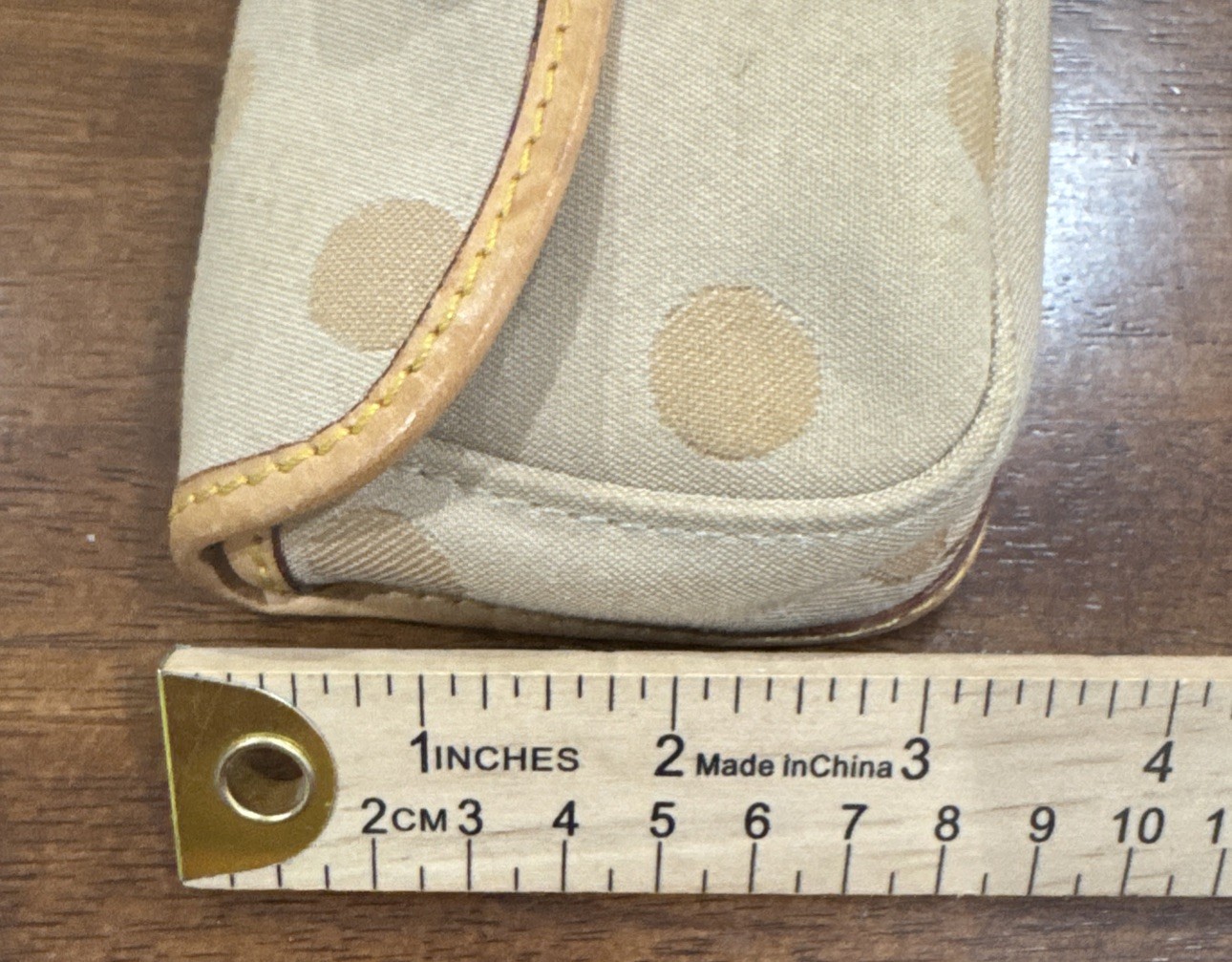 Dooney and Bourke Logo Flap Button Closure Wristlet Light Tan No Strap See Photo