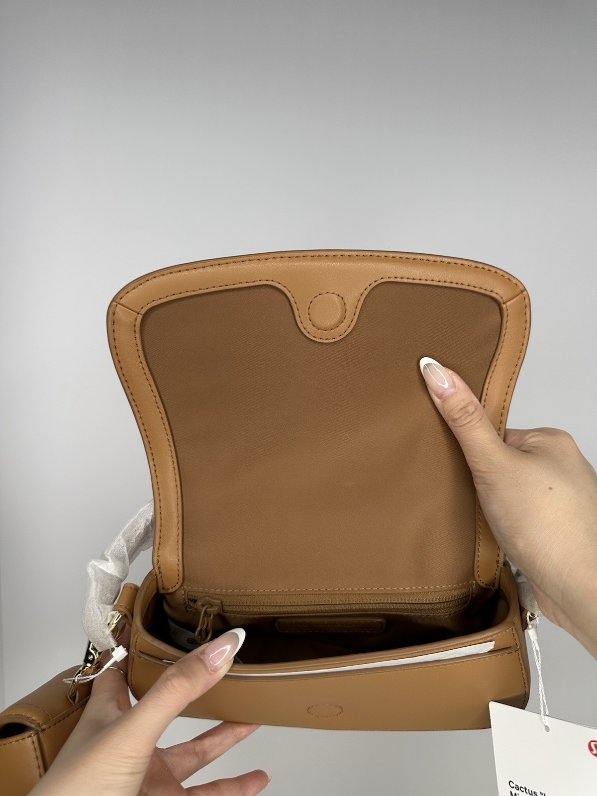 Lululemon Leather Alternative Mini Bag 1.2L In Chestnut Brown/ Gold