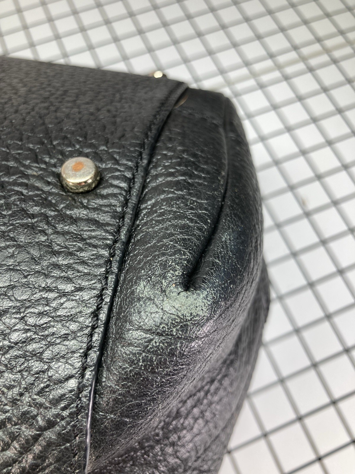 KATE SPADE Black Pebble Leather Bag Satchel Shoulder Strap Missing 14”