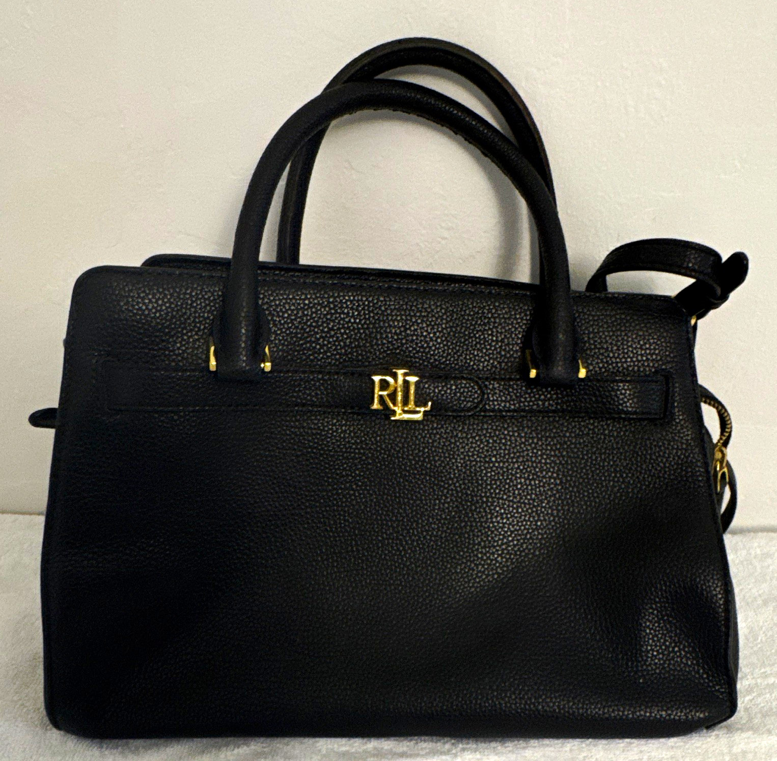 Ralph Lauren Black Zip Logo Detachable Strap Gold
