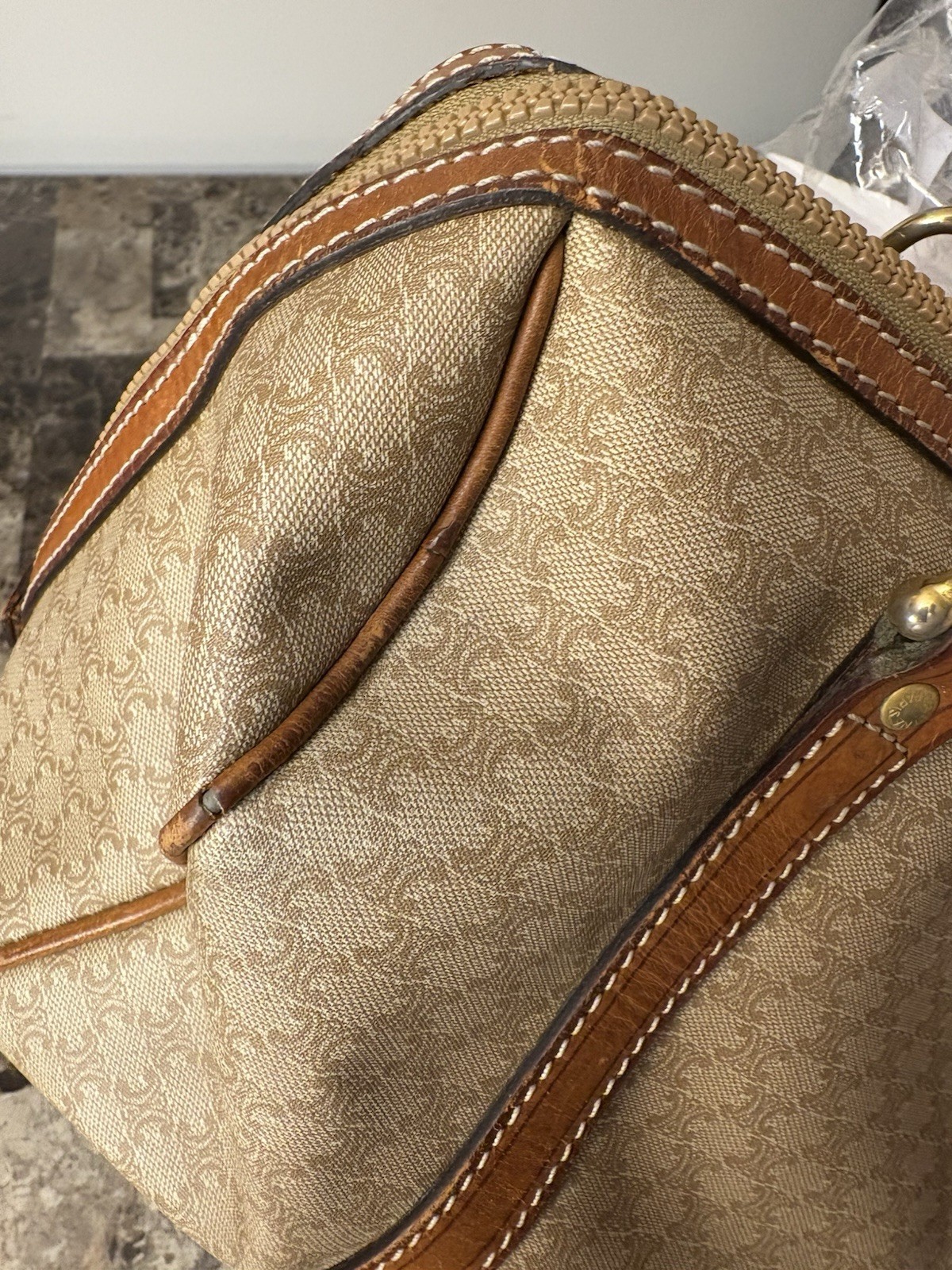 Celine Macadam Triomphe Mini Boston Bag
