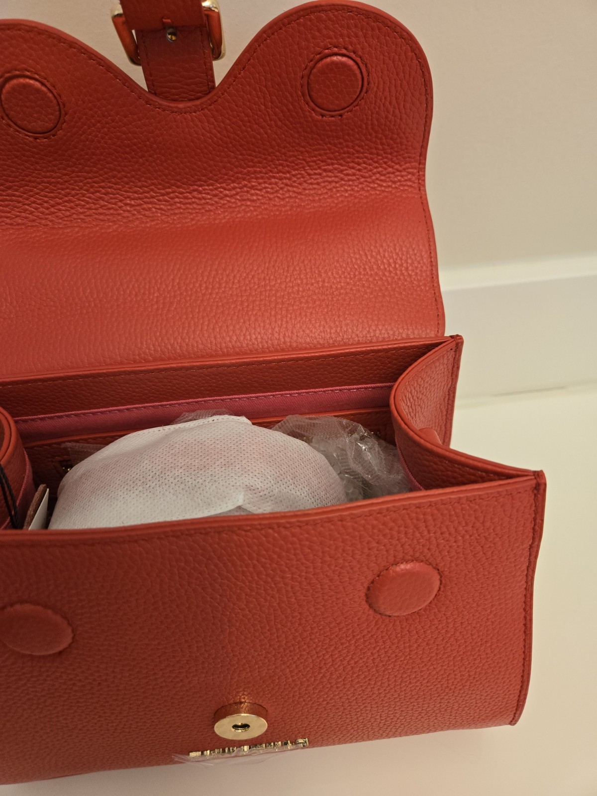 F&W Style Red MINI Miranda Pebble Leather Top Handle Crossbody Bag