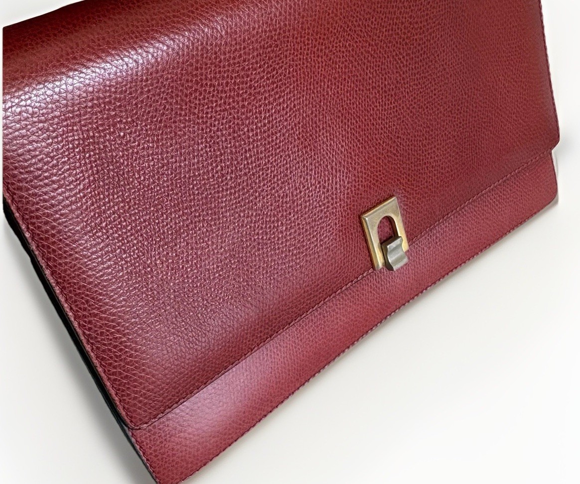 Authentic Bally Clutch Leather Red From Japan 0906