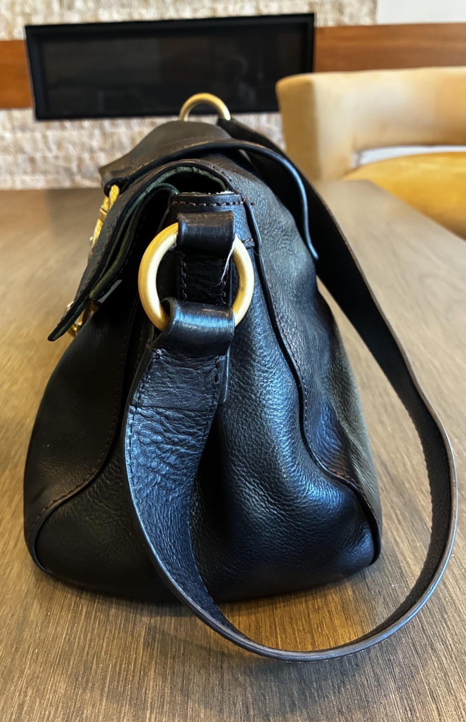 Dooney & Bourke Florentine Libby Hobo Black Leather Logo Lock Shoulder Bag