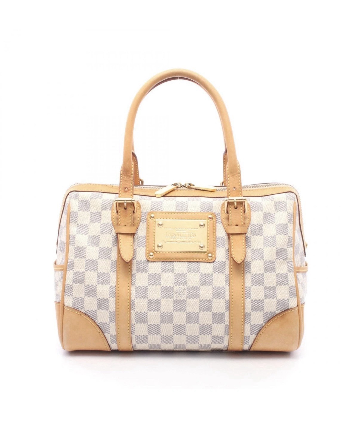 LOUIS VUITTON Berkeley shoulder Handbag N52001 Damier Azur leather White Used