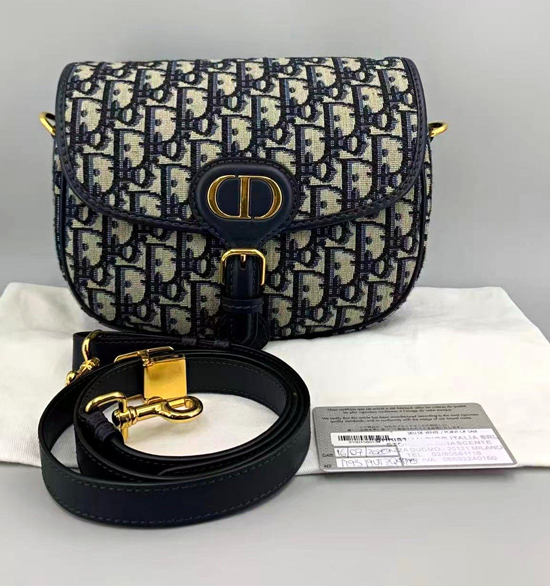 Christian Dior Monogram Bobby Bag Blue Dior Oblique Jacquard w/ Buckle Strap