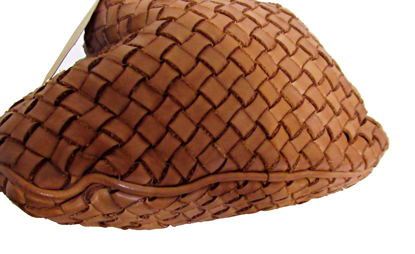 ITALIAN GENUINE HAND WOVEN VINTAGE-WASHED LEATHER WRISTLET BAG – MADE IN ITALY