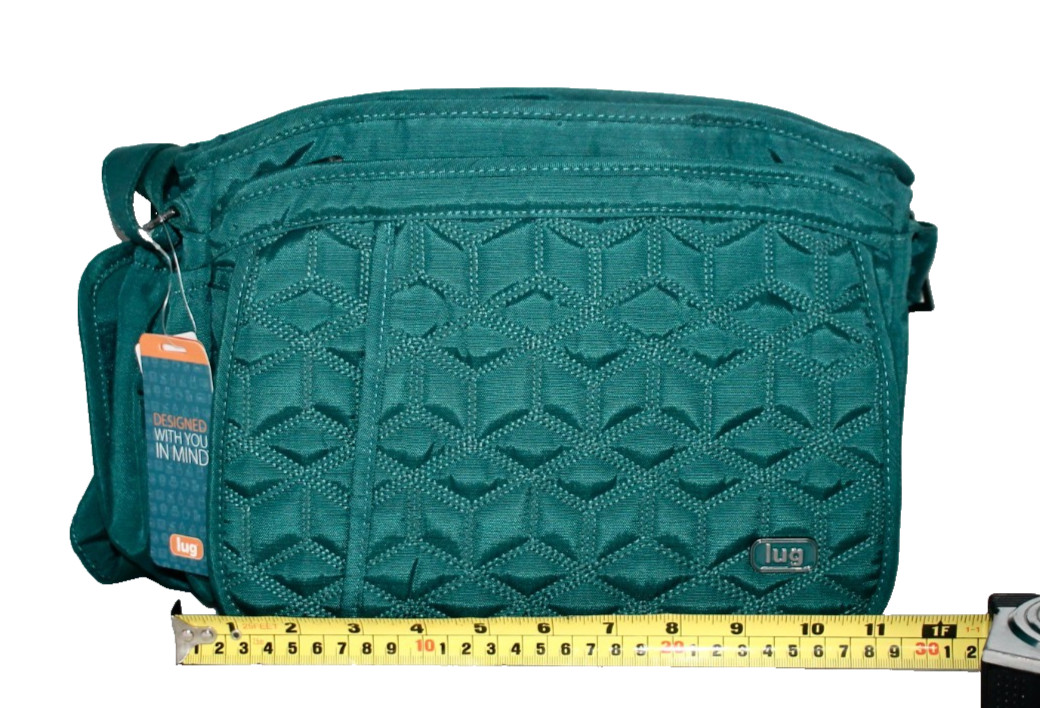 LUG Wings RFID Crossbody Bag Brushed Teal Polyester Quilted Front