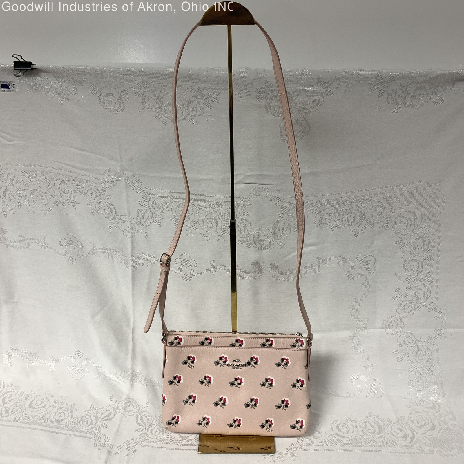 Gently Loved Certified Authentic Pink Floral Print Coach Leather Handbag