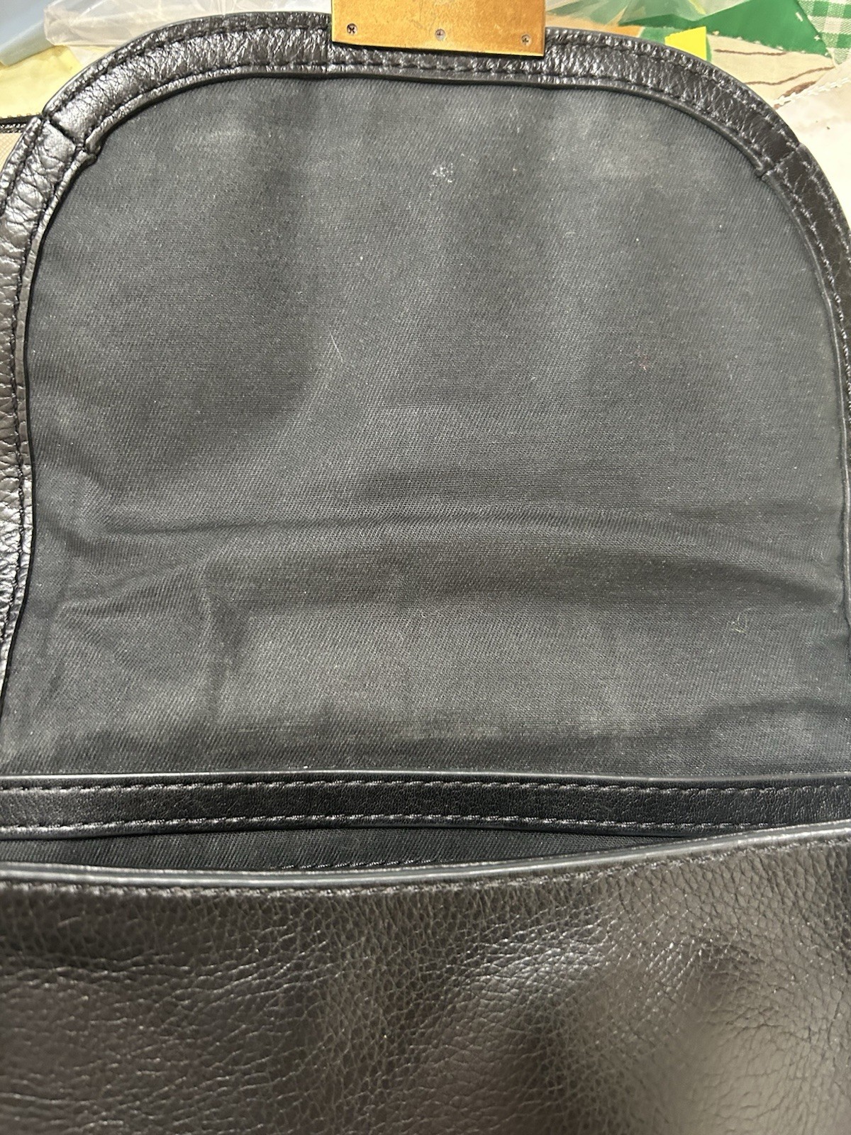 Fossil Black Crossbody Flap Magnetic Closure Gold Hardware Key Charm Pockets