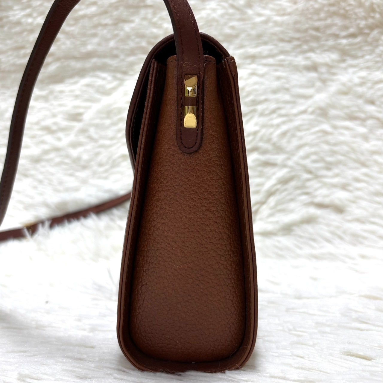 BURBERRY Shoulder Bag Flap Crossbody Leather Brown Nova Check Shadow Horse Embos