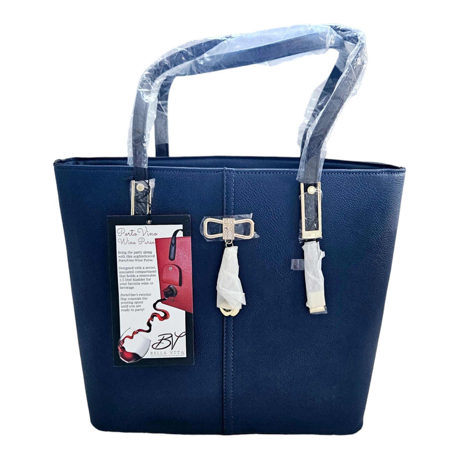Porto Vino Wine Bag. Hidden Spout & Dispenser Flask. Dust Bag. 1.5 liters. NWT