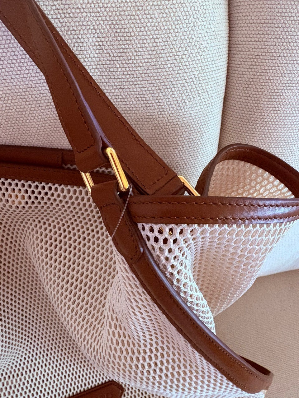 3.5k Auth Tom Ford Tote Bag Mesh Leather Trim w/Pouch Women/Men/Unisex