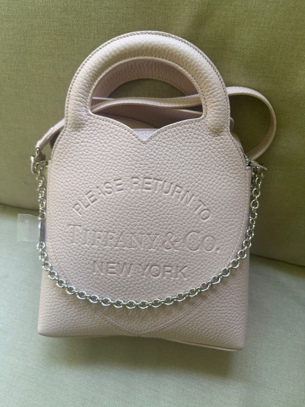 NEW Authentic Tiffany & Co Return To Tiffany RTT Leather Mini Pink Bag on Chain