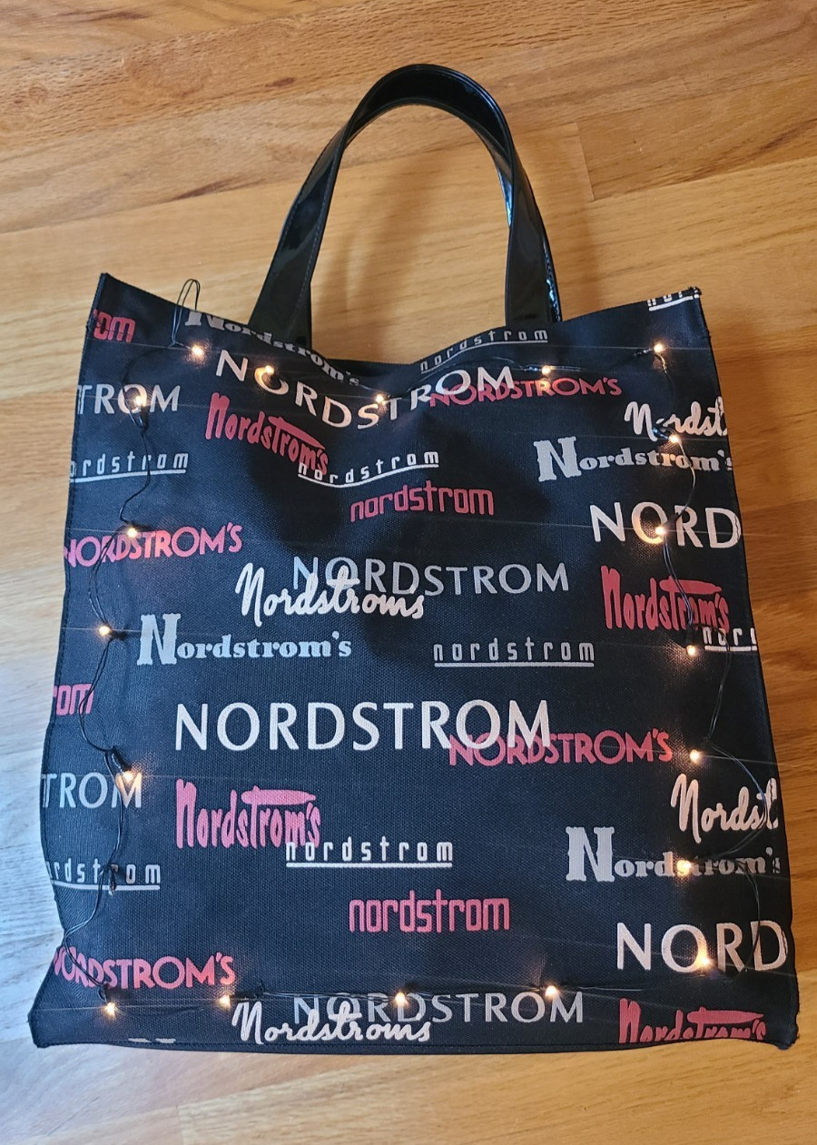 Large Lighted Nordstrom Tote Bag – Black -Multi Colored. EUC!