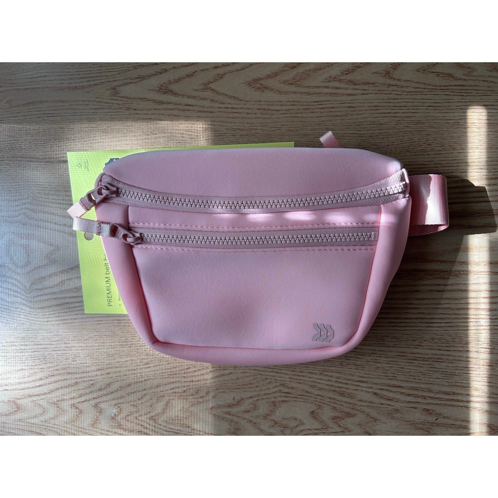 New All in Motion Water Repellent Belt Bag Key Clip Light Pink size 9.5”x3”x6”