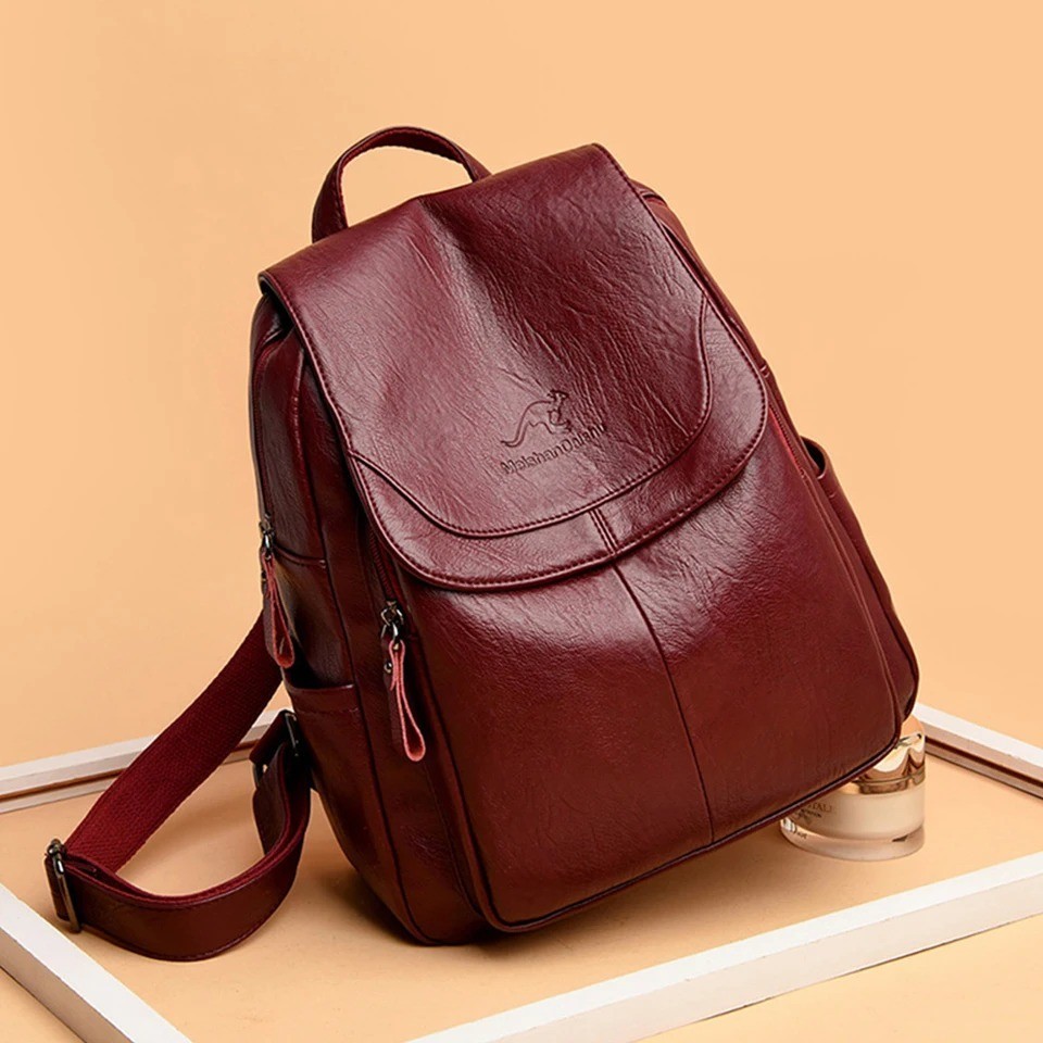 Anti-theft Soft Leather Backpack Women Vintage Shoulder Bag Ladies High Capacity
