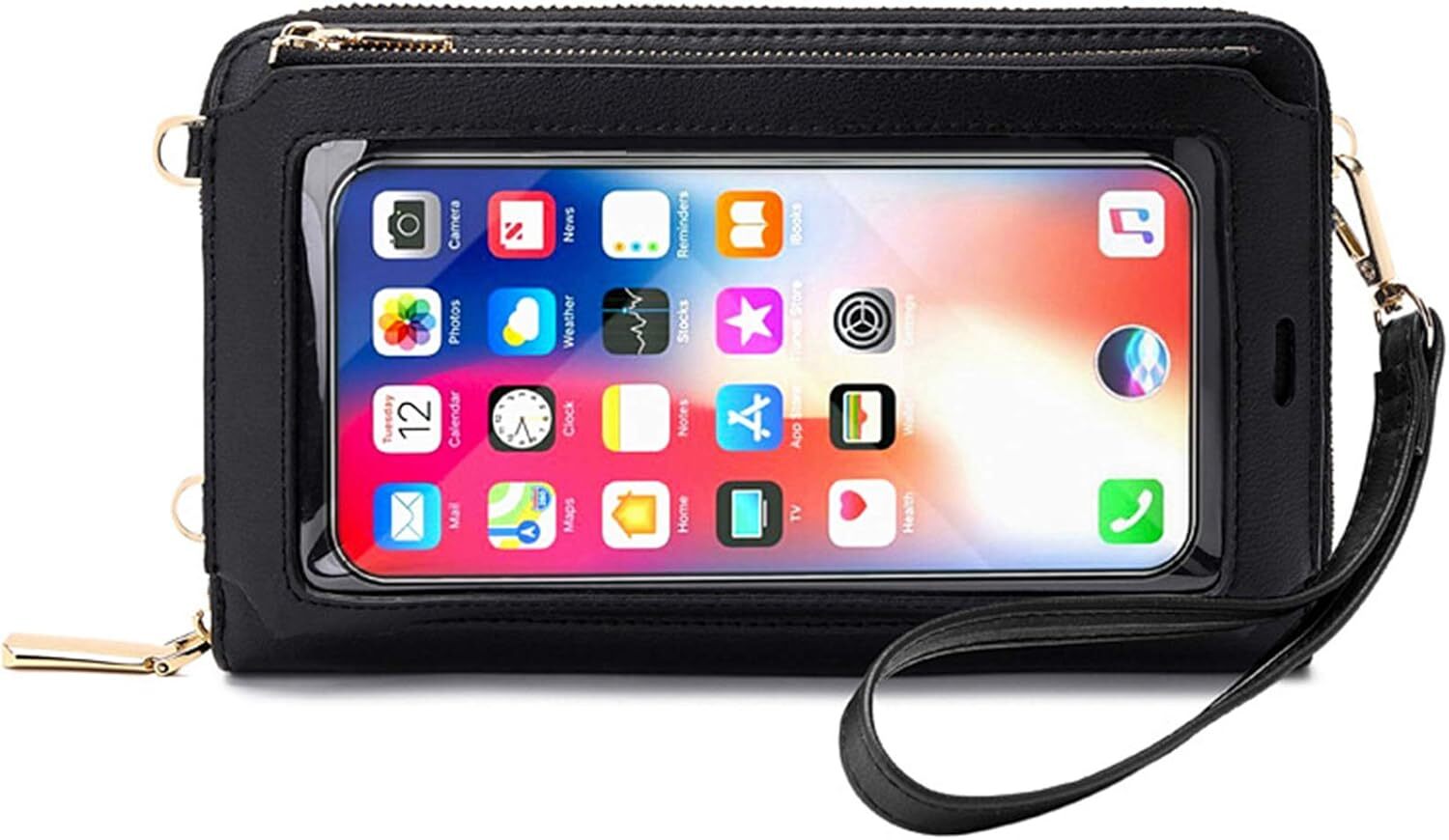 Women Touch Screen Crossbody Shoulder Bag Cell Phone Purse RFID Wristlet Wallet