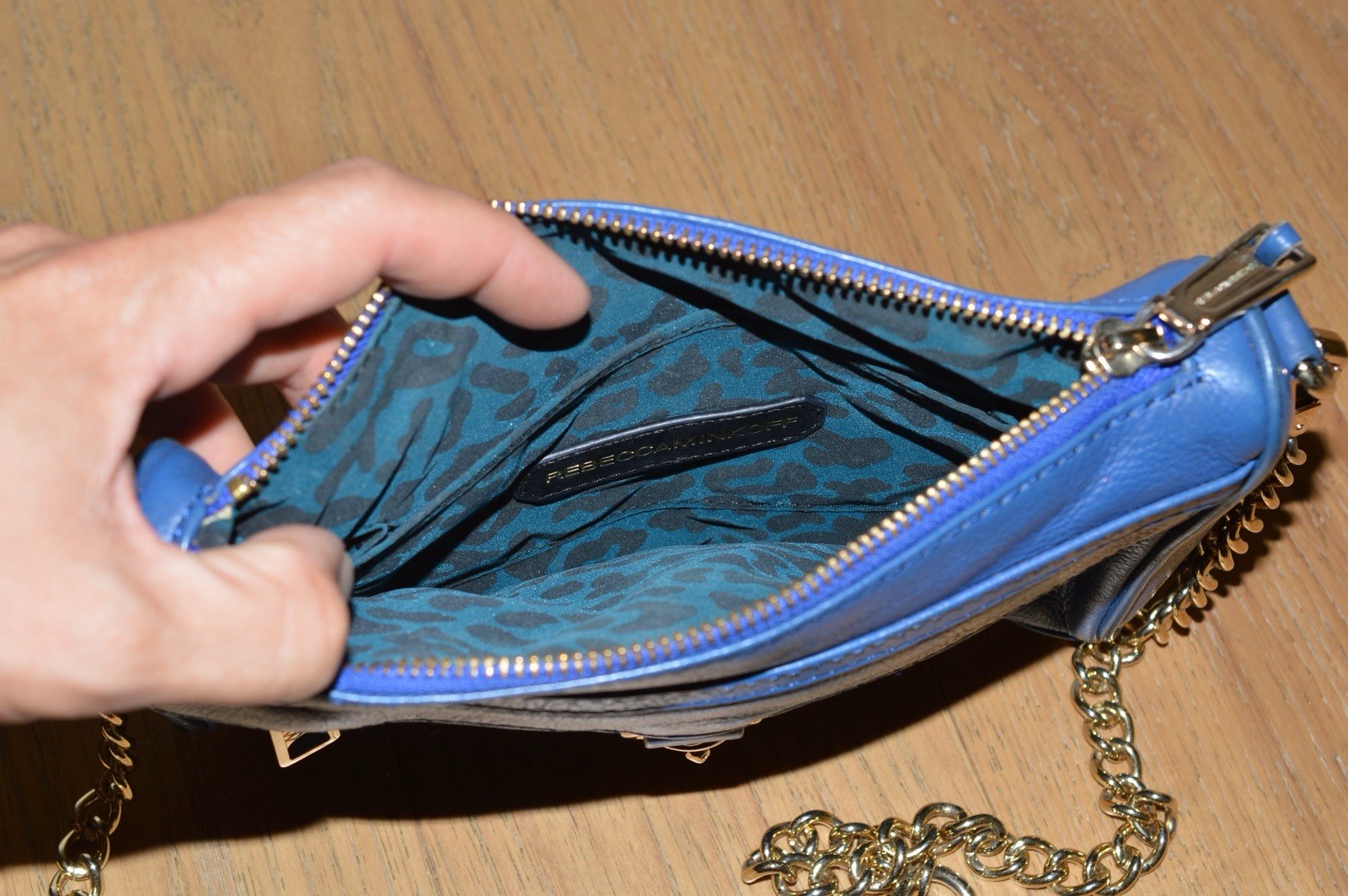 Rebecca Minkoff EUC Electric Blue Leather Mini Mac Crossbody Purse Bag