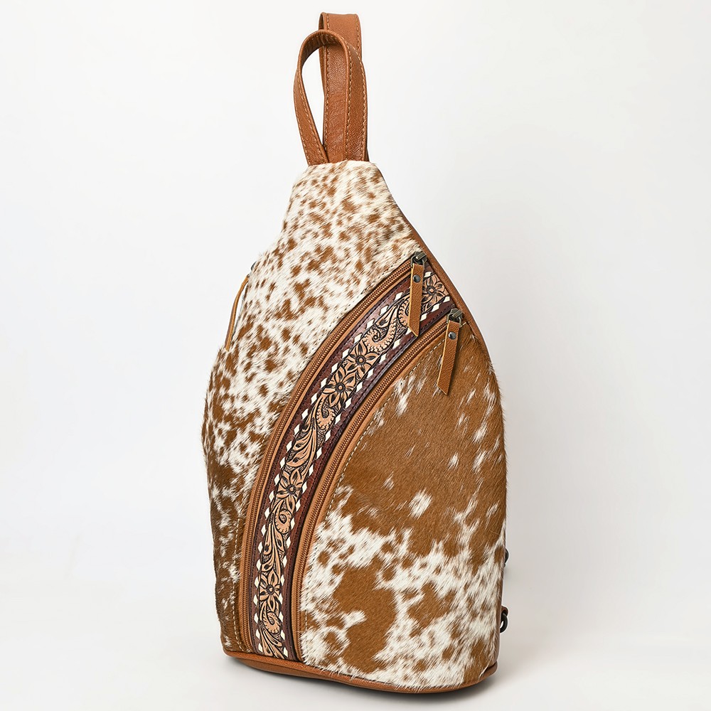 AD American Darling Western Leather Sling Bag with Hair-On Cowhide &