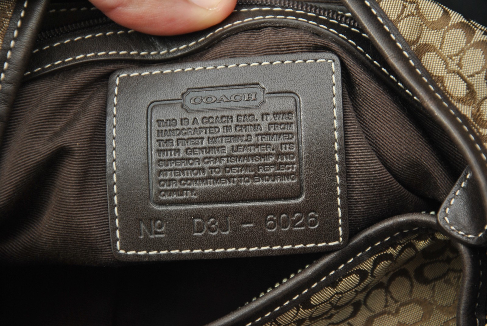 VTG COACH Hobo Bag Small Brown Leather Purse CC Monogram D3J-6026 Y2K 201225SS