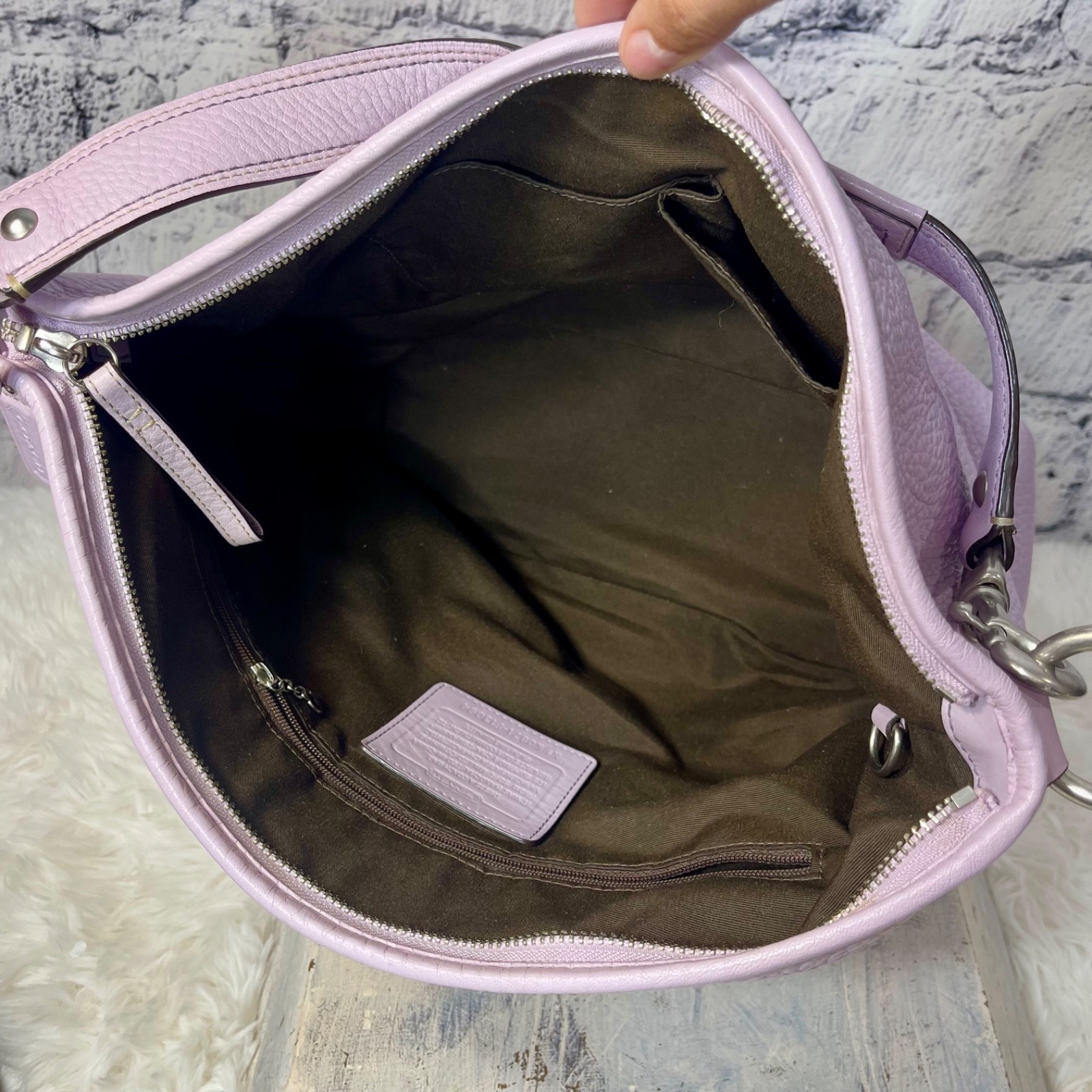 Vintage Coach Sarah Hobo Bag F13094 Leather Shoulder Purse Y2k Lavender