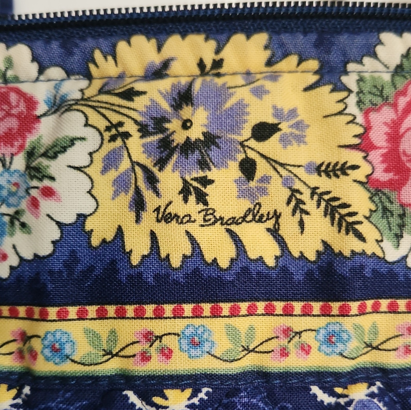 Rare Vintage 2002 Vera Bradley Maison Blue Villager Tote Bag Quilted Floral
