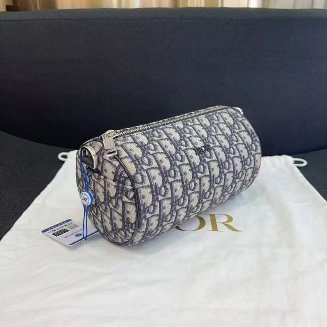 Dior Oblique Jacquard Canvas Cylinder Crossbody Mini Shoulder Bag